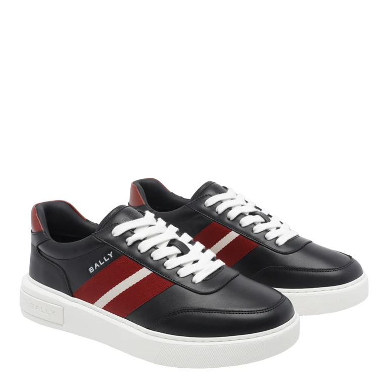 Bally Sneakers Black Calf Leather/rubber Sole - Men