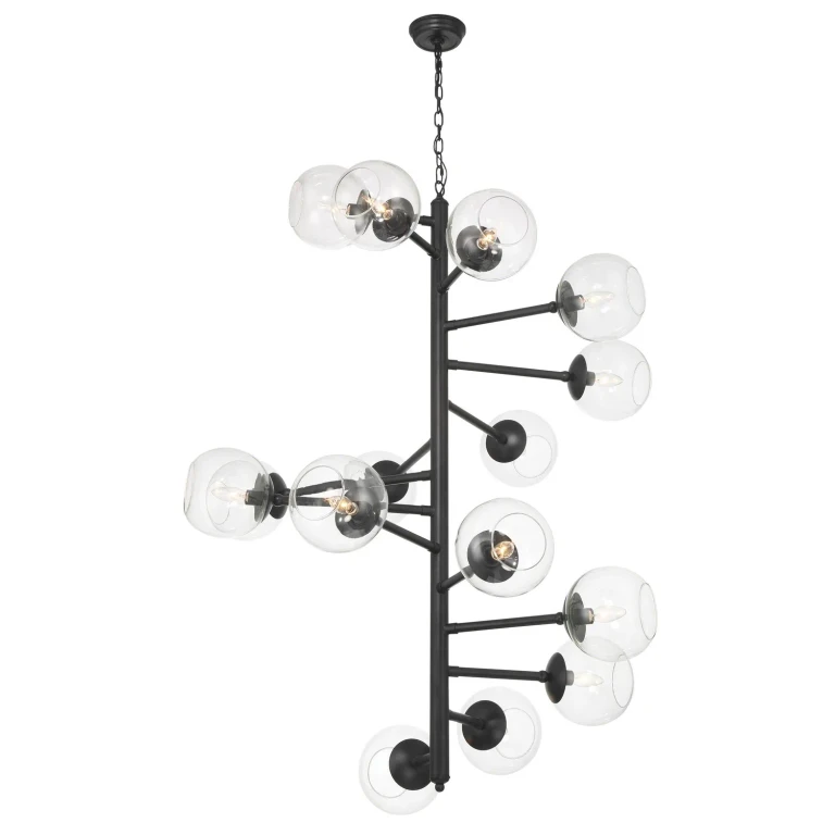 Coal Black 15 Light Pendant from the Millikan Collection