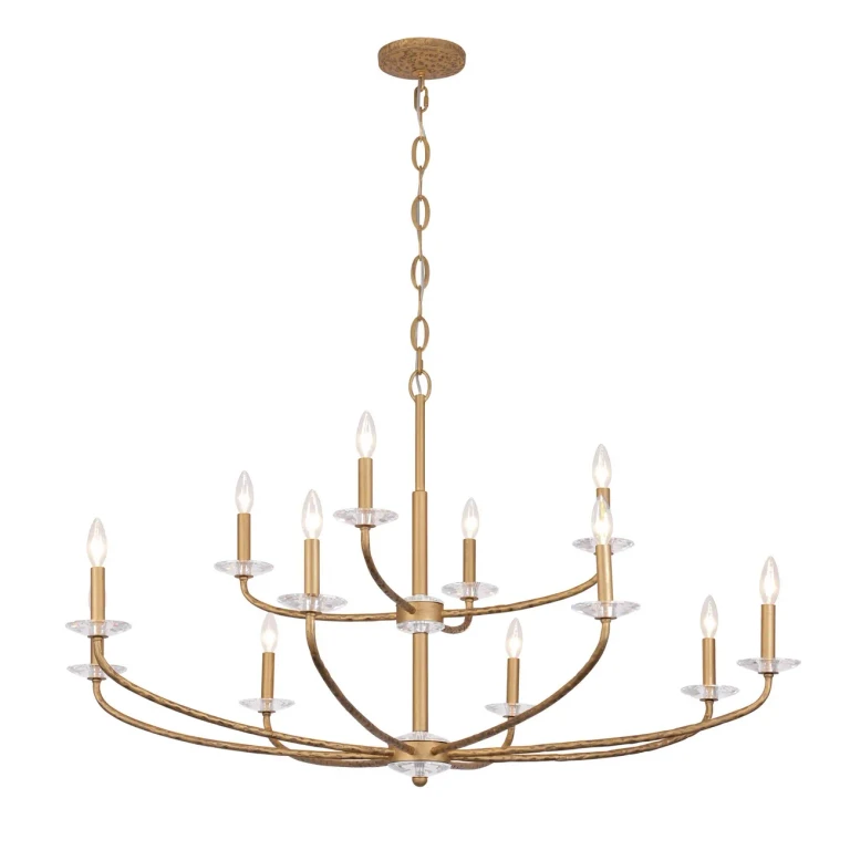 Ashen Gold 12 Light Chandelier from the Atella Collection
