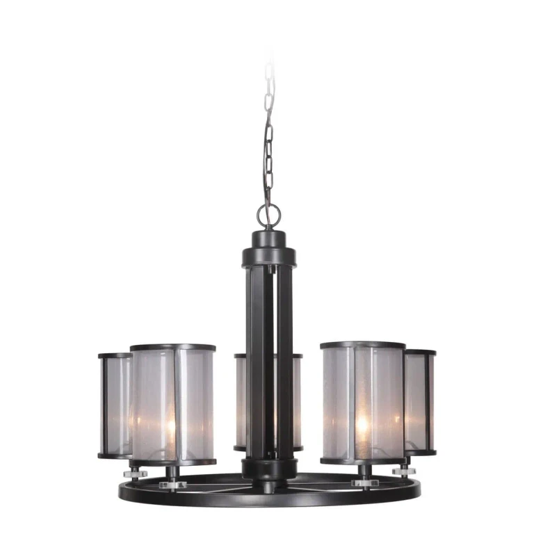 Danbury 5-Light Transitional Chandelier in Matte Black