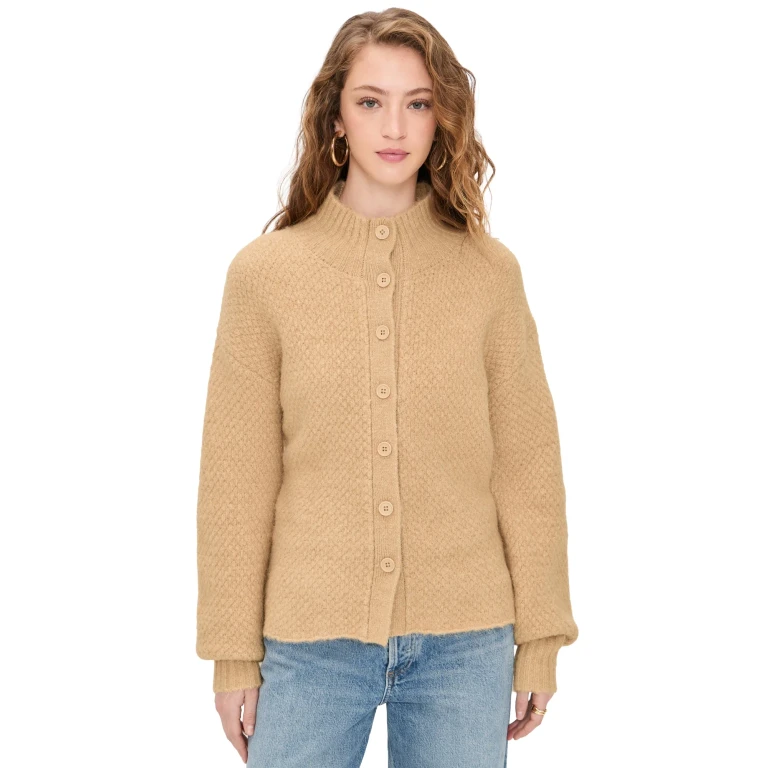 4th & Reckless Katya High Neck Cardigan Camel M