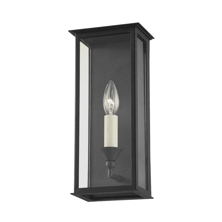 Textured Black One Light Outdoor Wall Sconce from the Chauncey Collection