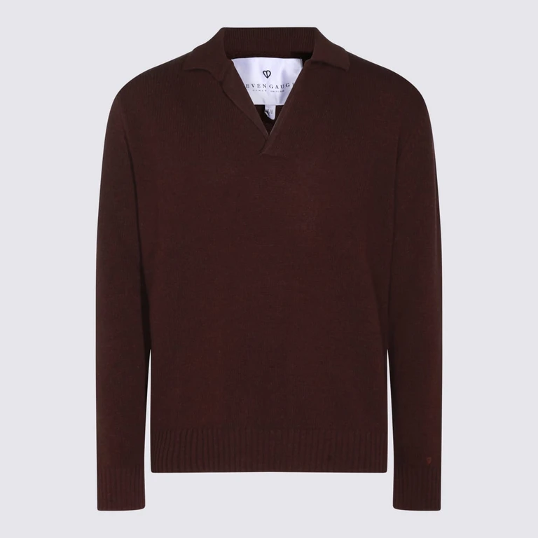 Seven Gauge Dark Brown Wool Knitwear