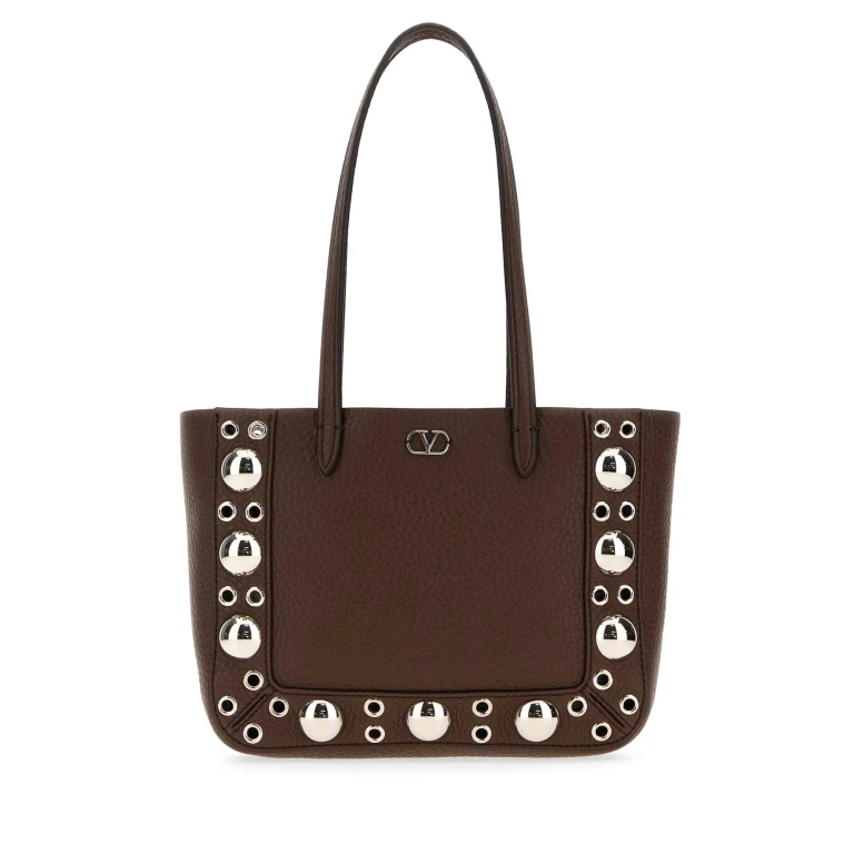 Valentino Garavani Brown Leather Nellcã´te Handbag