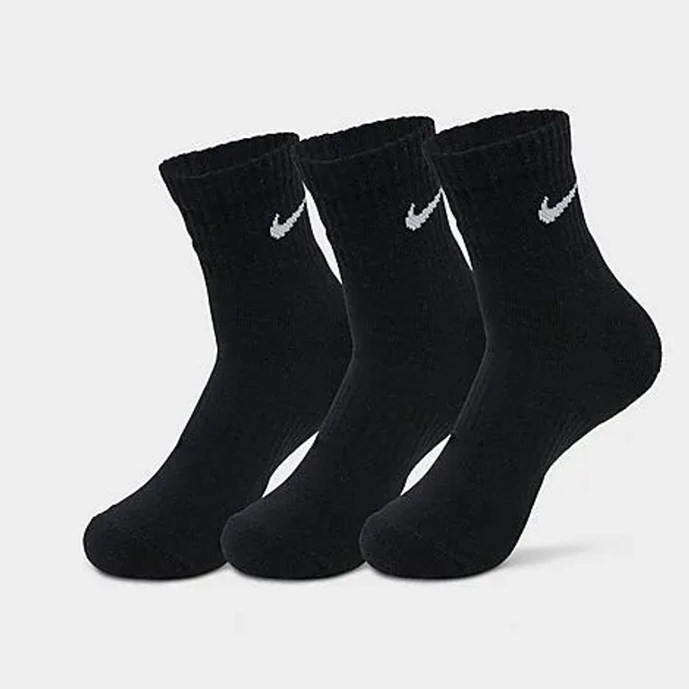 Nike Everyday Cushioned Training Ankle Socks (3-Pack) in Black/White Size: Small