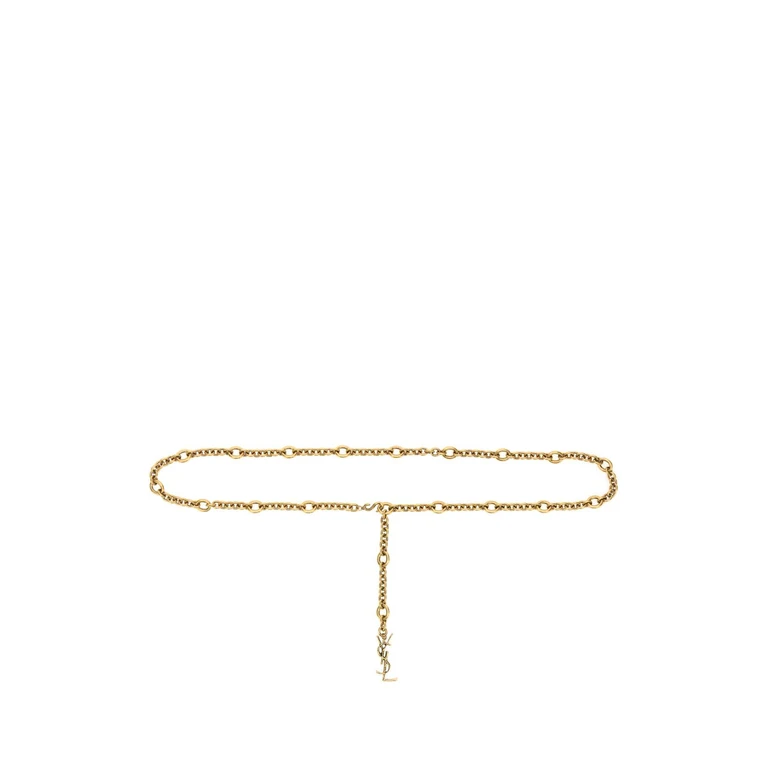 Saint Laurent Gold Metal Belt Lightbronzefree Cinture - Women