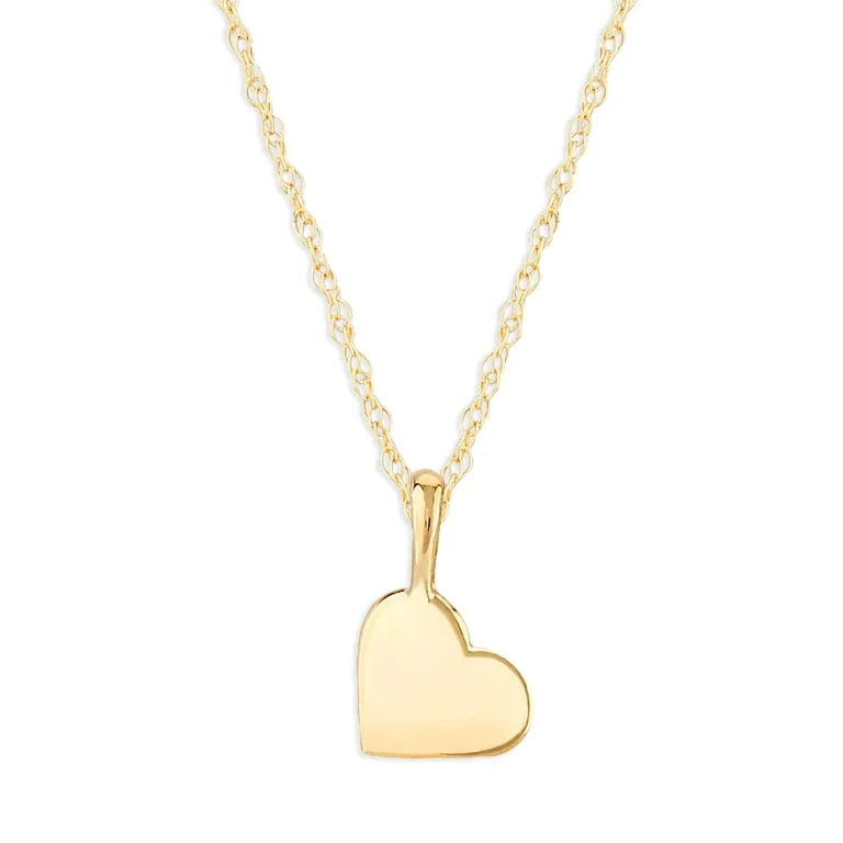 14K Yellow Gold Heart Pendant Necklace, 18 - Exclusive