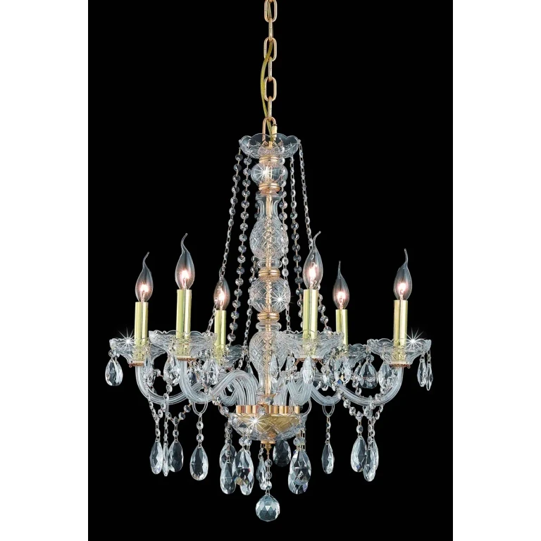 Gold Six Light Chandelier from the Verona Collection