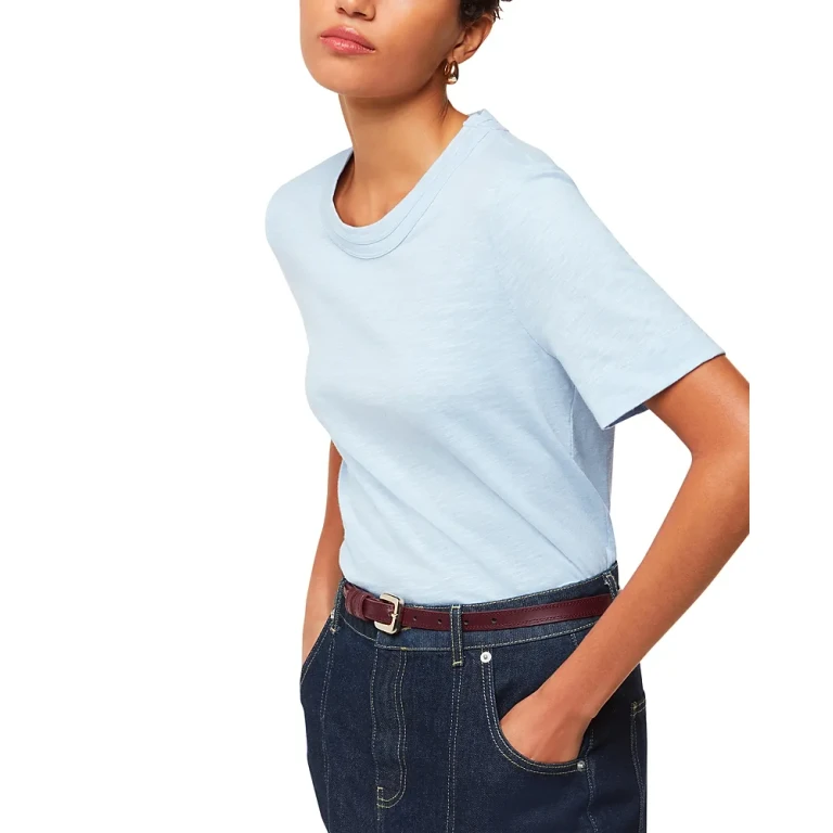 Whistles Rosa Cotton Double Trim Tee