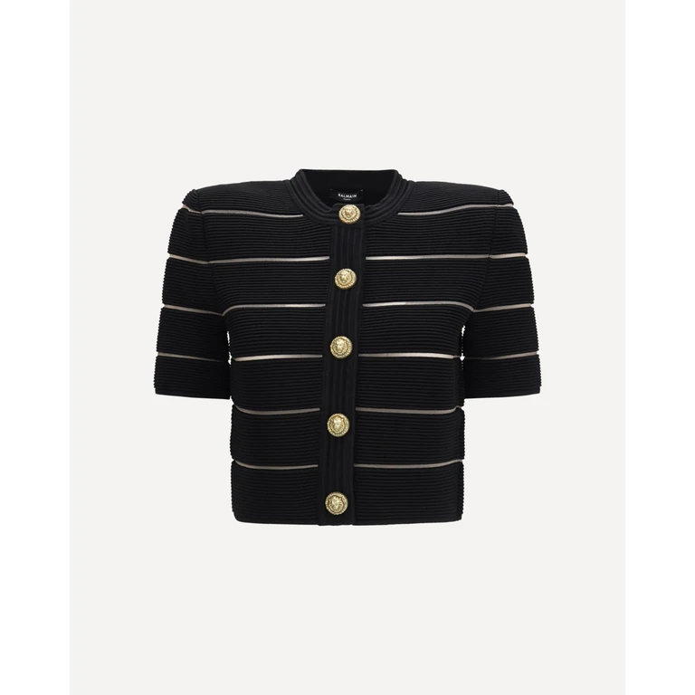 BALMAIN Short-sleeved buttoned Cardigan Female 38