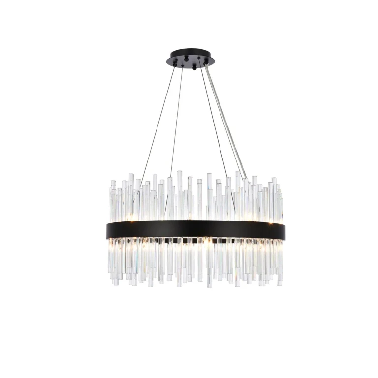 Black 16 Light Pendant from the Dallas Collection