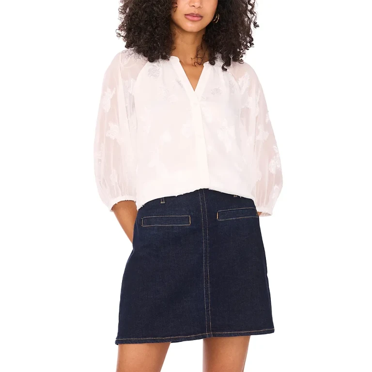 Vince Camuto Raglan Sleeve Button Down Blouse