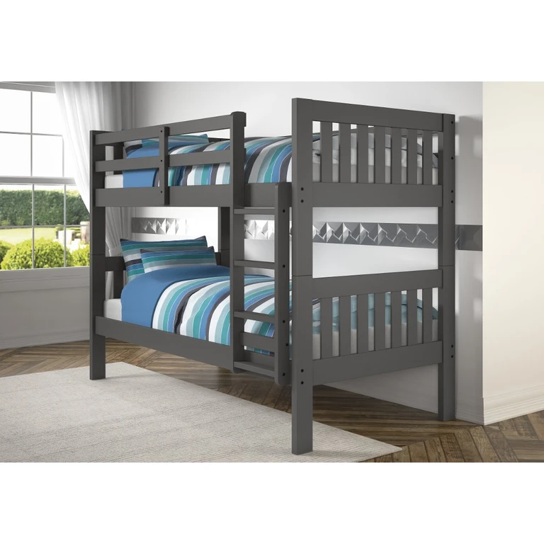 Classic Gray Twin over Twin Bunk Bed - Mission