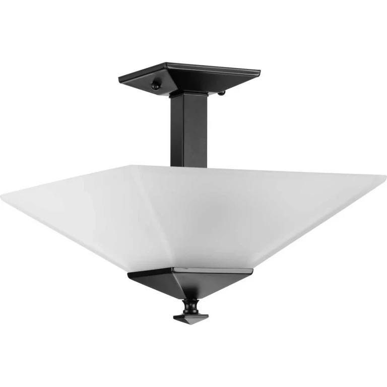 Matte Black Two Light Semi-Flush Mount from the Clifton Heights Collection