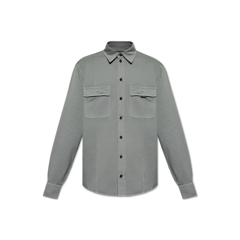 Dolce & Gabbana Logo Tag Curved Hem Shirt