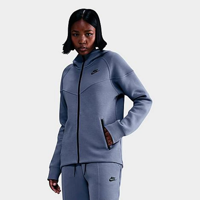 Nike Women's Sportswear Tech Fleece Windrunner Full-Zip Hoodie in World Indigo/Black Size: XS