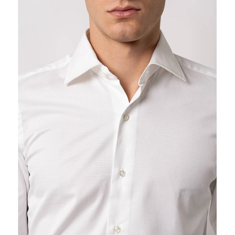 Larusmiani Tailored Cotton Shirt Montmartre White Hand Made - Men