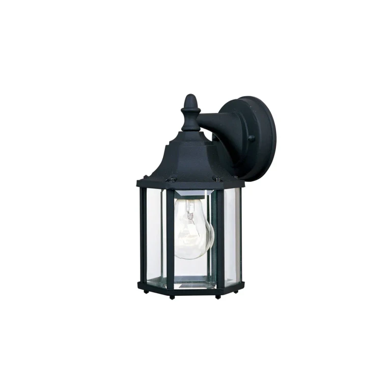Black One Light Outdoor Wall Lantern from the Builder Cast Collection
