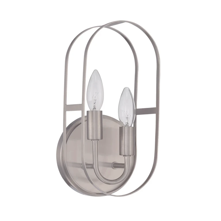 Mindful 2-Light Wall Sconce in Brushed Polished Nickel