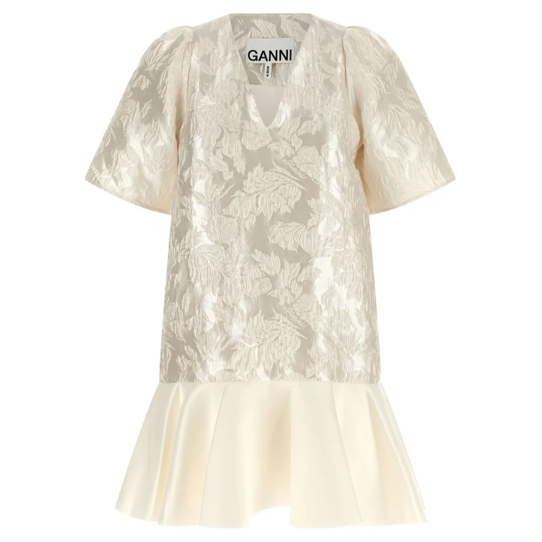 Ganni Robe Courte - Blanc