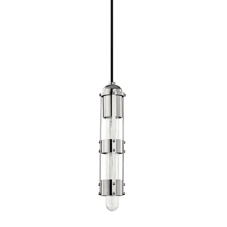 Polished Nickel One Light Pendant from the Violet Collection