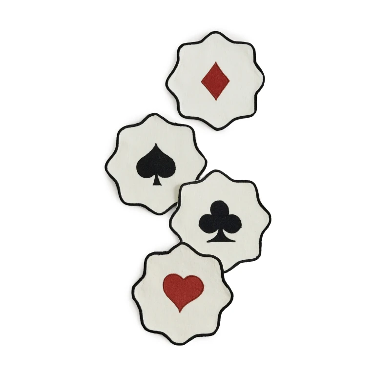 Misette Embroidered Linen Coasters Multi One Size