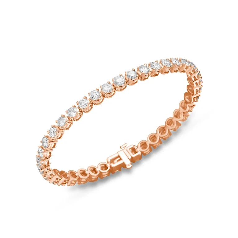 Certified Diamond Tennis Bracelet in 14K Rose Gold, 3.50 tcw