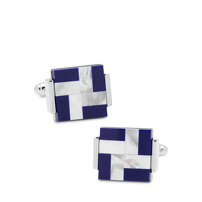 Cufflinks Inc Mother of Pearl and Lapis Blue Windmill Square Cufflinks