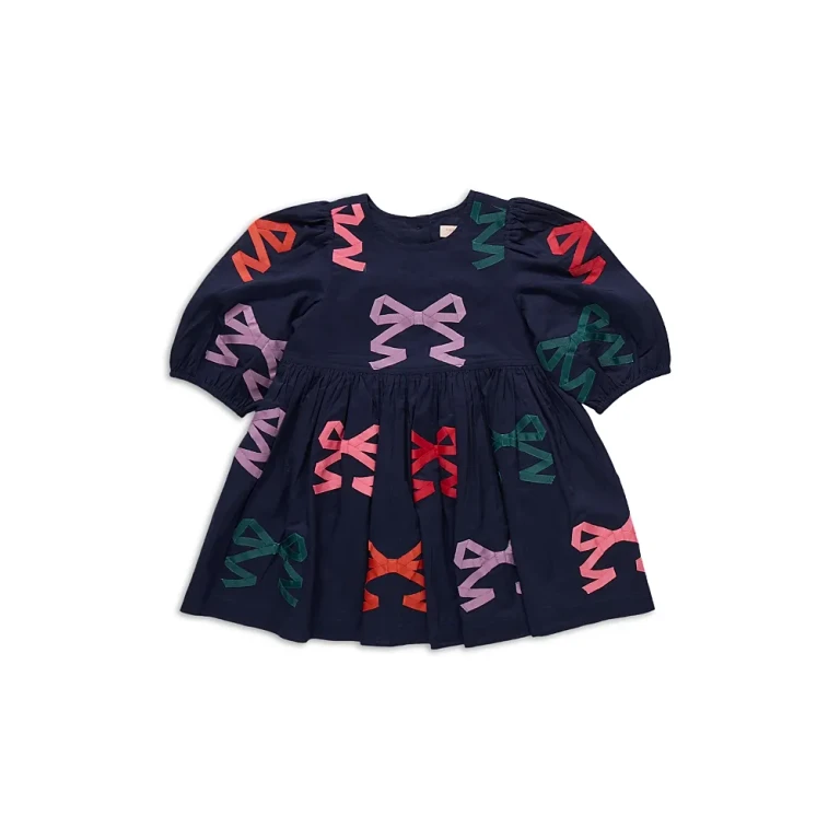 Pink Chicken Girls' Brooke Bow Applique Dress - Little Kid