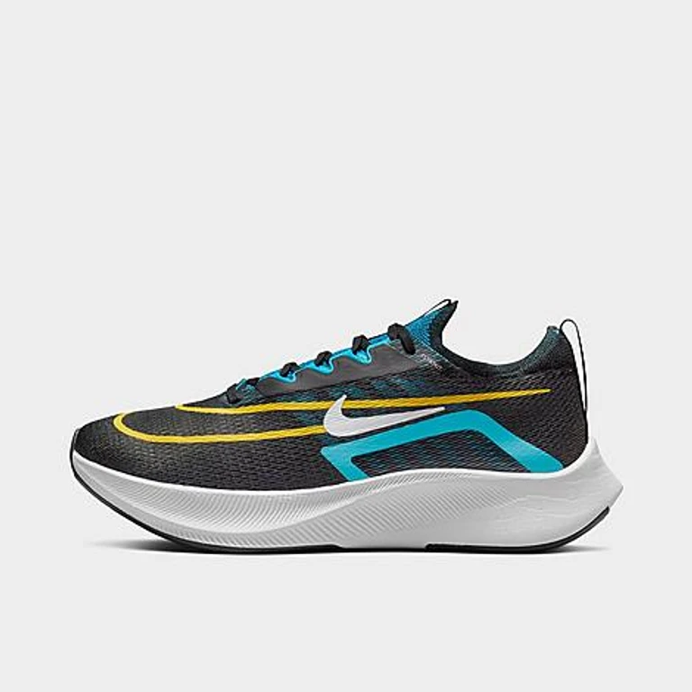 Nike Men's Zoom Fly 4 Running Shoes in Black/Anthracite/Racer Blue Size: 6.5