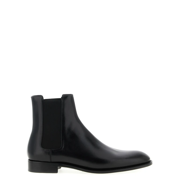Saint Laurent Black Calfskin Chelsea Boots - Men