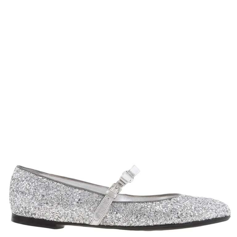 Ferragamo Mary Jane Glitter Ballet Flats
