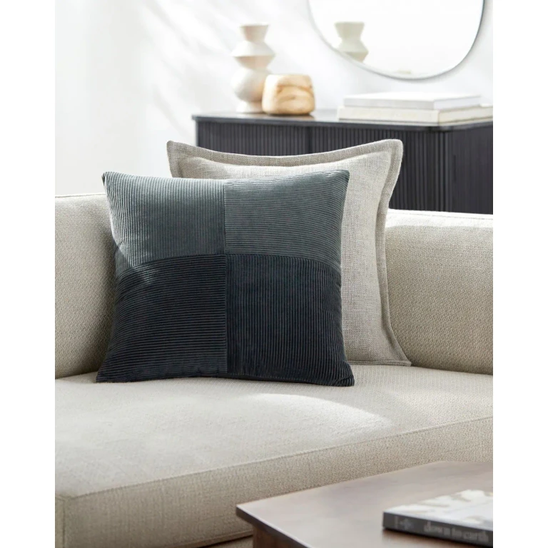 Corduroy Quarters Charcoal Accent Pillow