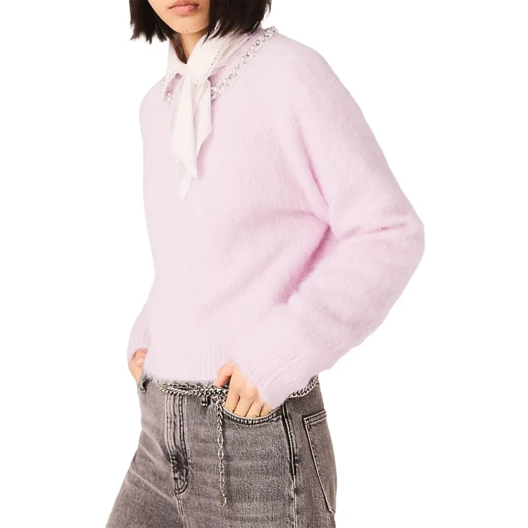 Maje Jewelry Collar Sweater