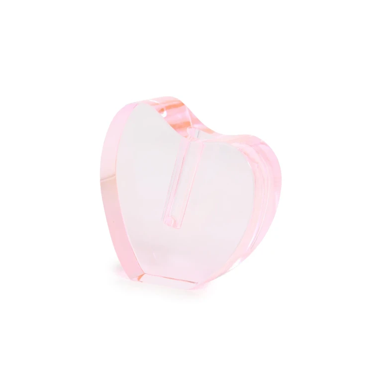 Tizo Design Crystal Glass Heart Vase Small Pink One Size
