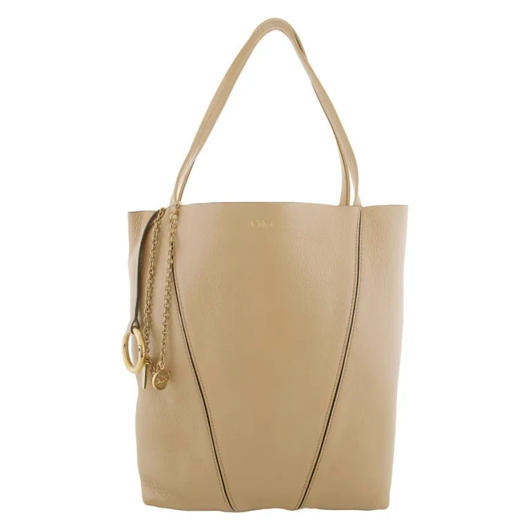 Chloe Spin Tote Bag In Grained Leather