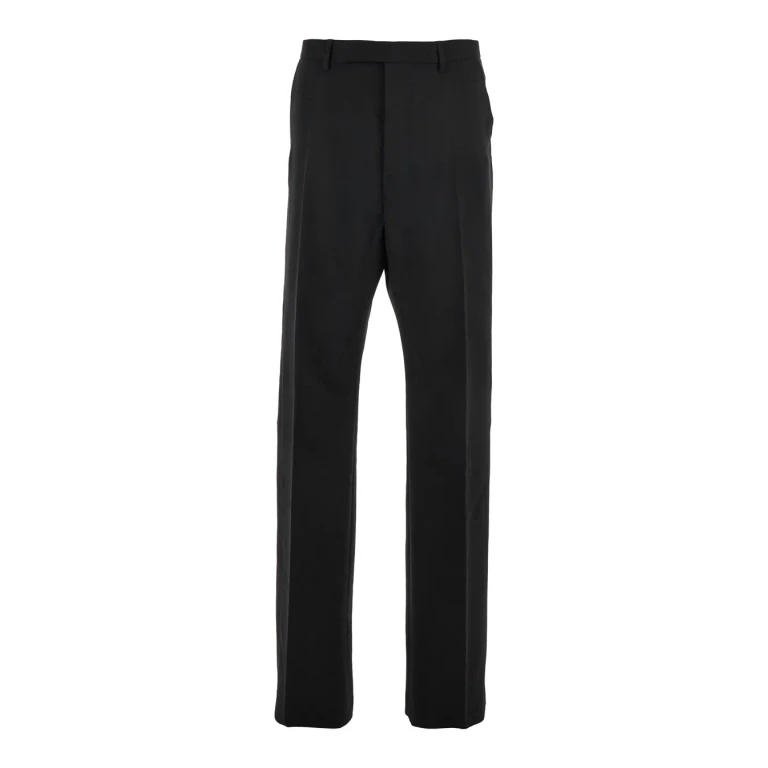 Rick Owens geth Black Tailored Trousers With Belt Loops In Wool Man