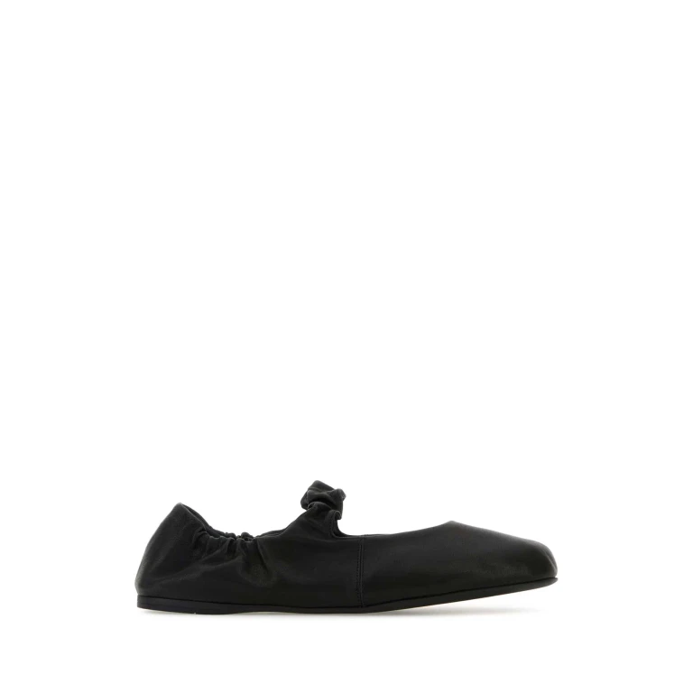 Miu Miu Black Nappa Leather Ballerinas