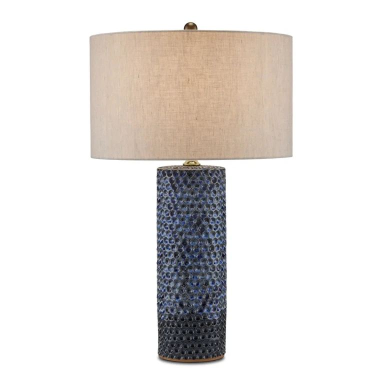 Reactive Blue Polished Brass Table Lamp from the Polka Dot Collection