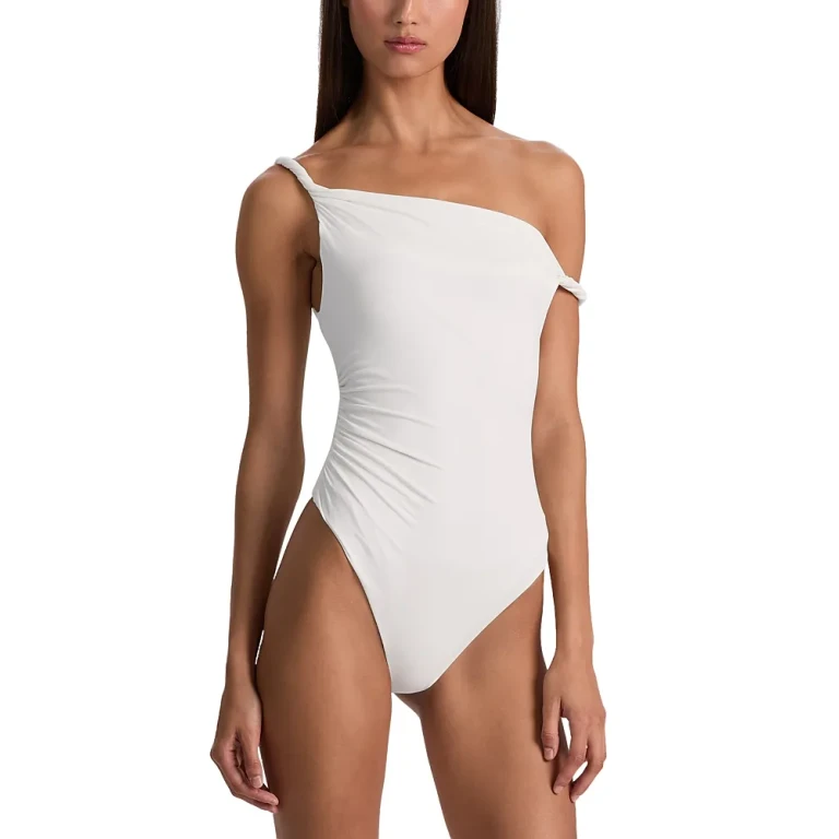 Alice and Olivia Bianca Twist Shoulder Bodysuit