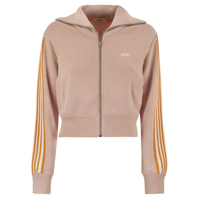 Autry Knitted Tennis-style Zip Sweatshirt