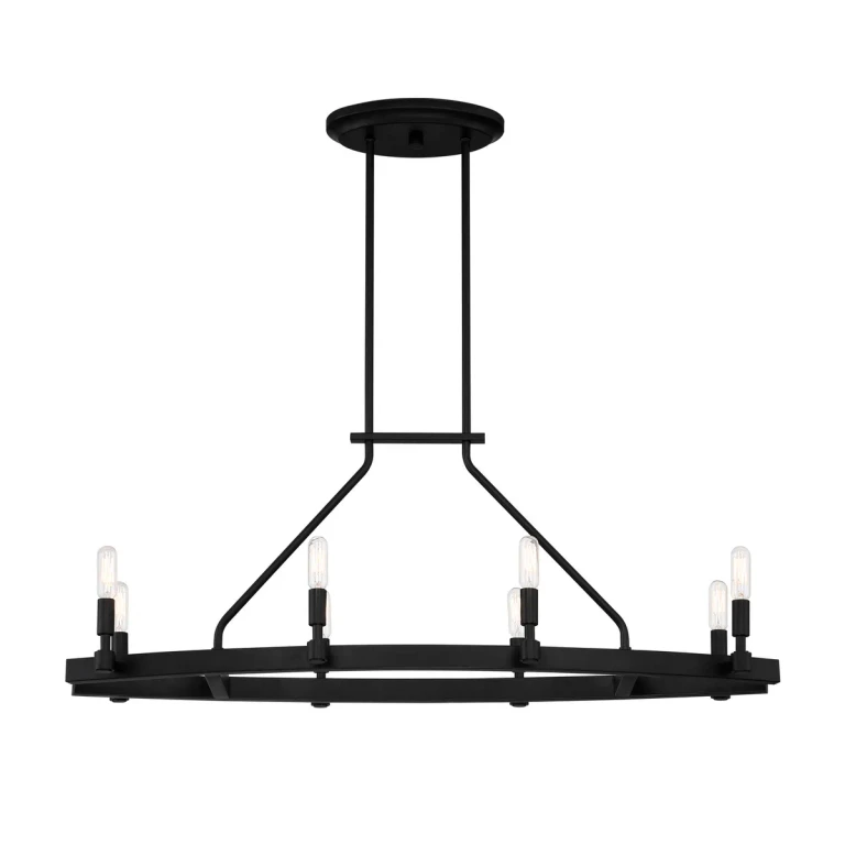 Black Eight Light Linear Chandelier from the Fiora Collection