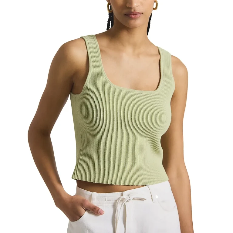 Derek Lam 10 Crosby Sain Ribbed Sweater Tank Top