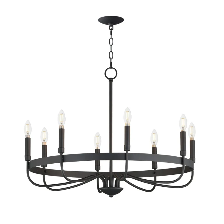 Black Eight Light Chandelier from the Frankie Collection