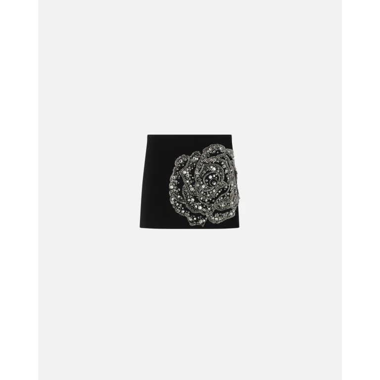 Pinko - Mini-jupe avec rose bijou brodée - 36