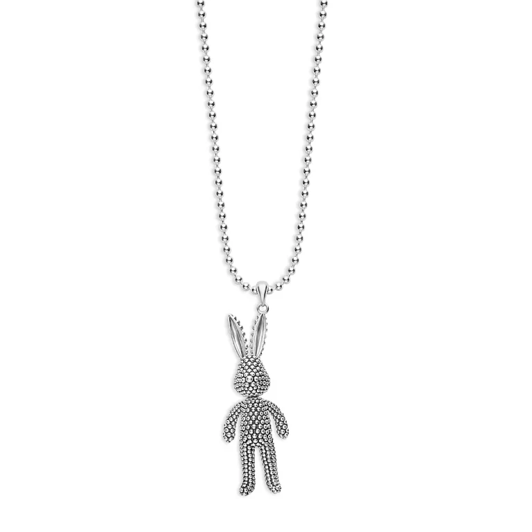Lagos Sterling Silver Rare Wonders Karat Rabbit Pendant Necklace, 34