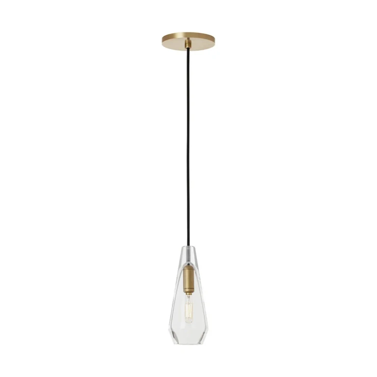 Natural Brass One Light Pendant from the Lustra Collection