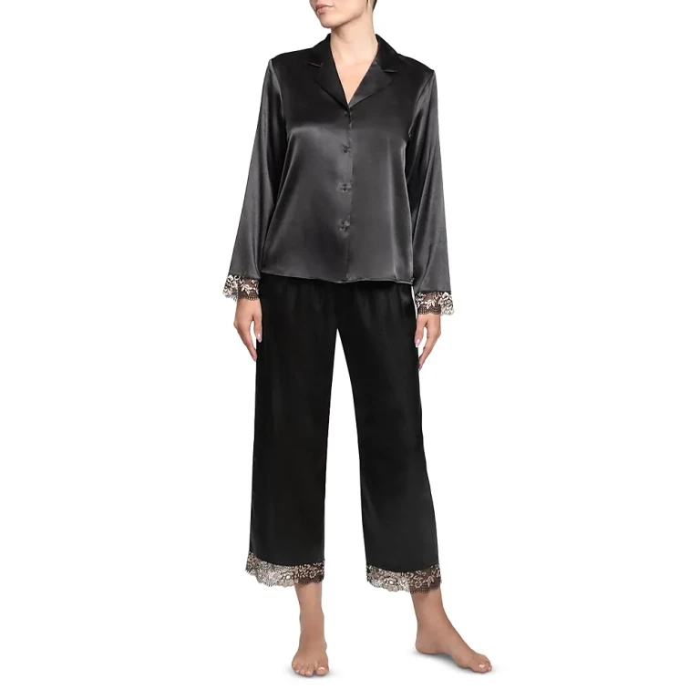 In Bloom by Jonquil Satin & Lace Pajama Set