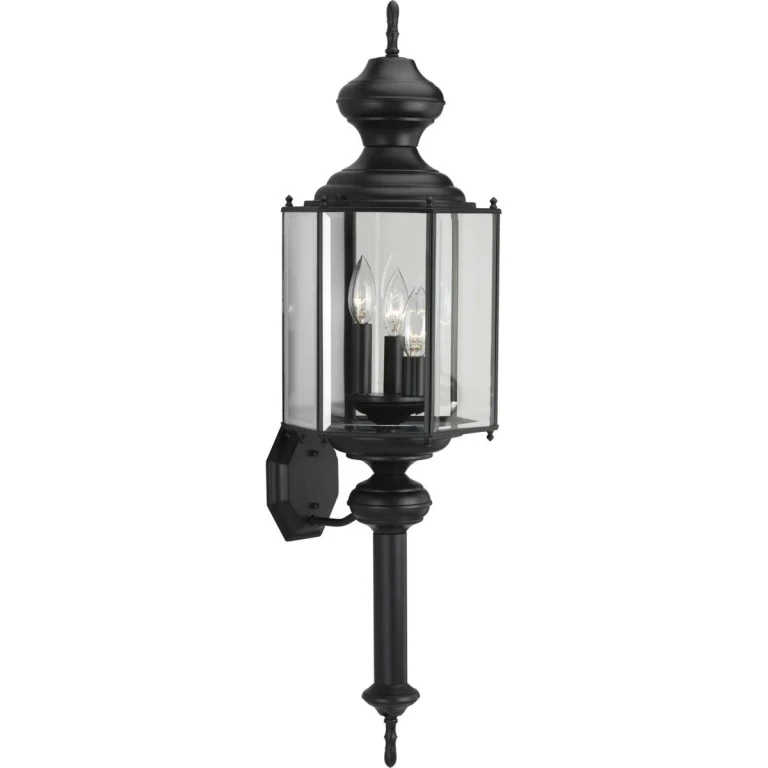 Black Three Light Wall Lantern from the Carriage Classics Collection