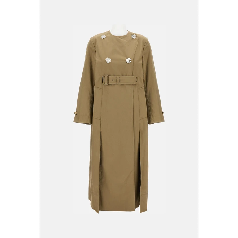 Simone Rocha Belted Long Multi Slit Trench Coat
